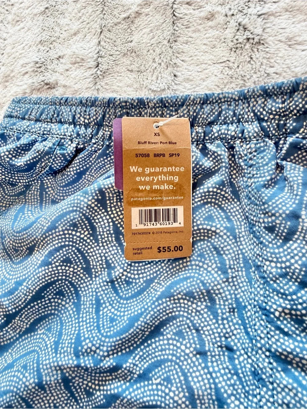 Patagonia baggies 5” - Bluff River Port Blue